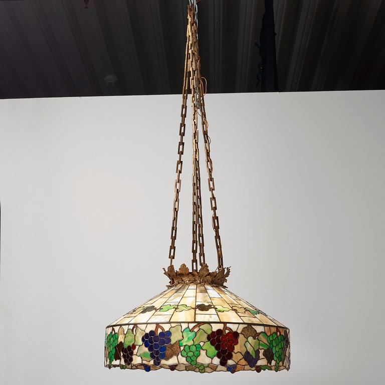 OKÄND FORMGIVARE, taklampa, sannolikt USA, ca 1900, jugend.