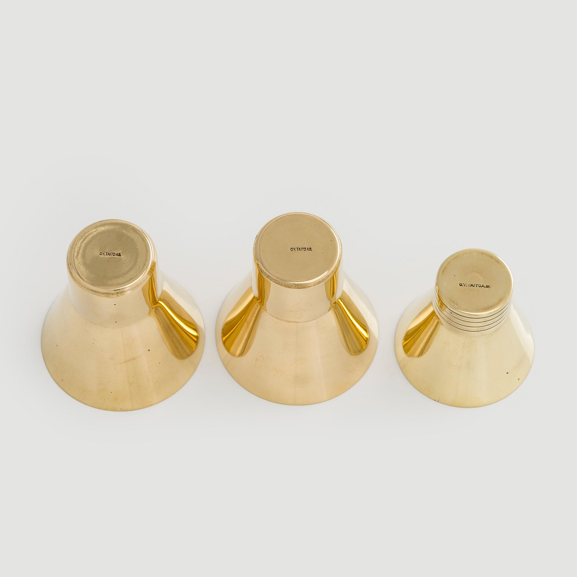 Paavo Tynell, a set of five 1930/1940s beakers made by Taito.
