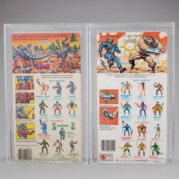 MASTERS OF THE UNIVERSE, Fisto series 3 AFA80 Y-NM samt Snout Spout series 5 AFA75 EX+/NM, Mattel 1984-86.