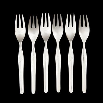 BESTICK, 39 delar, silver "Tapio" och KAKSPADE, silver, Tapio Wirkkala, Tavastehus 1958-1985. Totalvikt 1125 g.