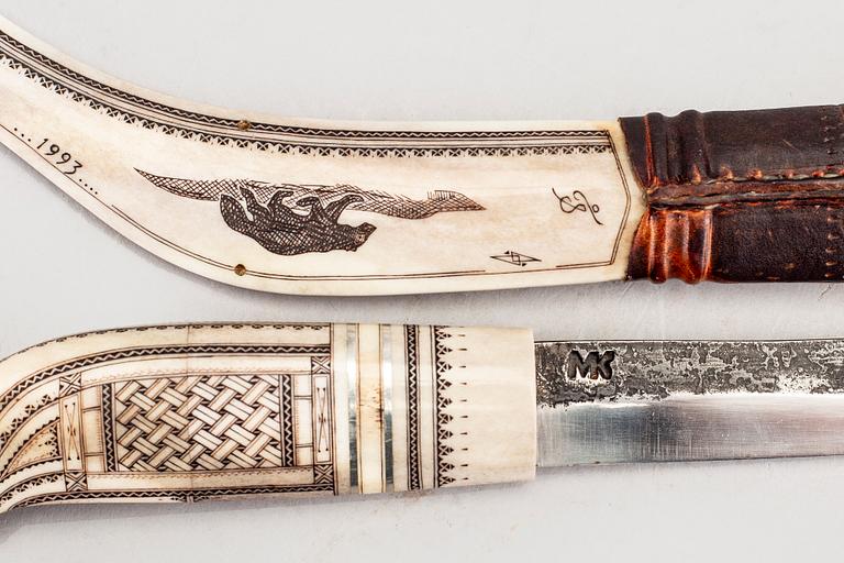 Sten-Åke Forsberg, samekniv, monogramsignerad, Kalix 1993.