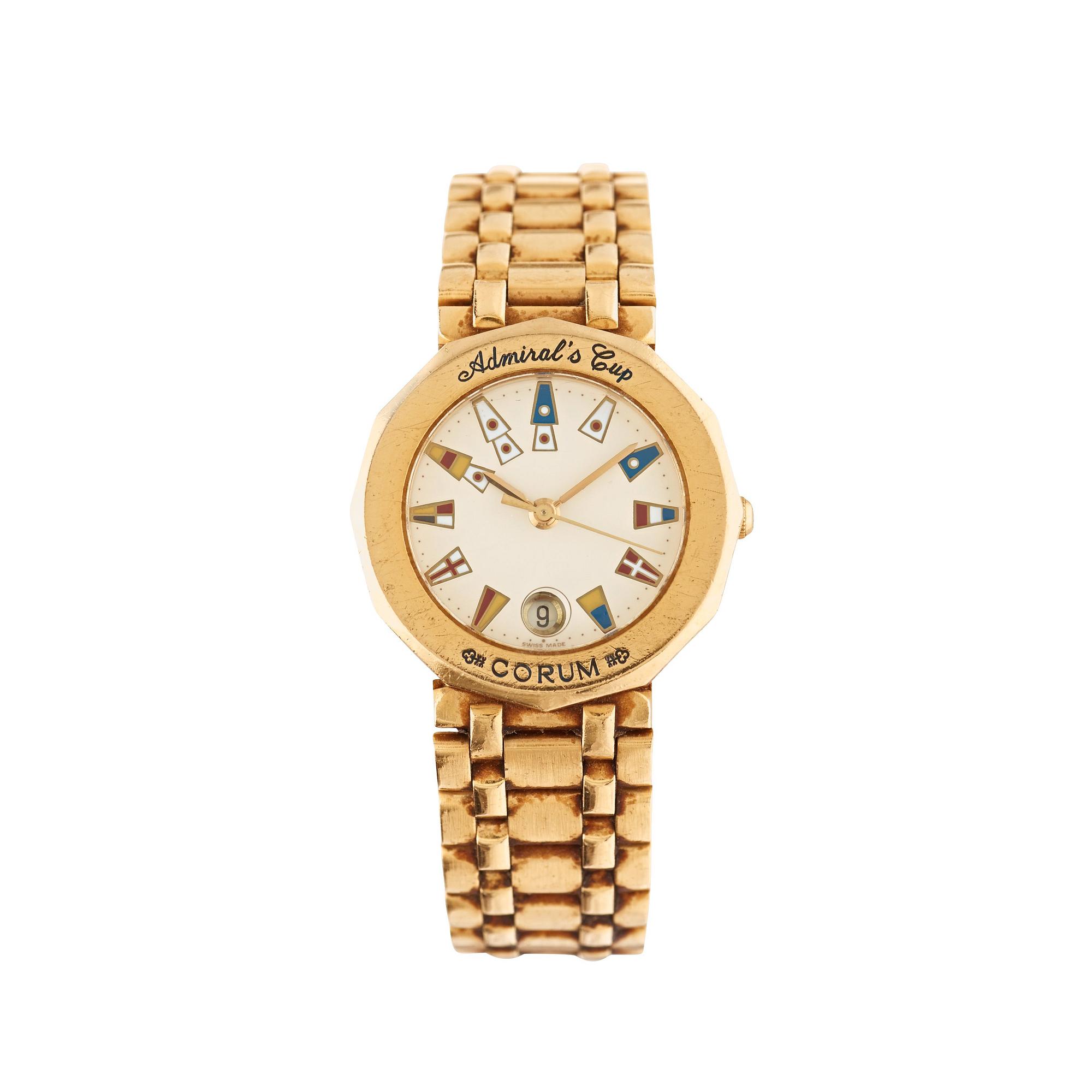 Corum - Admiral's Cup. Gold. Quartz. Ø 26 mm. 1980s.