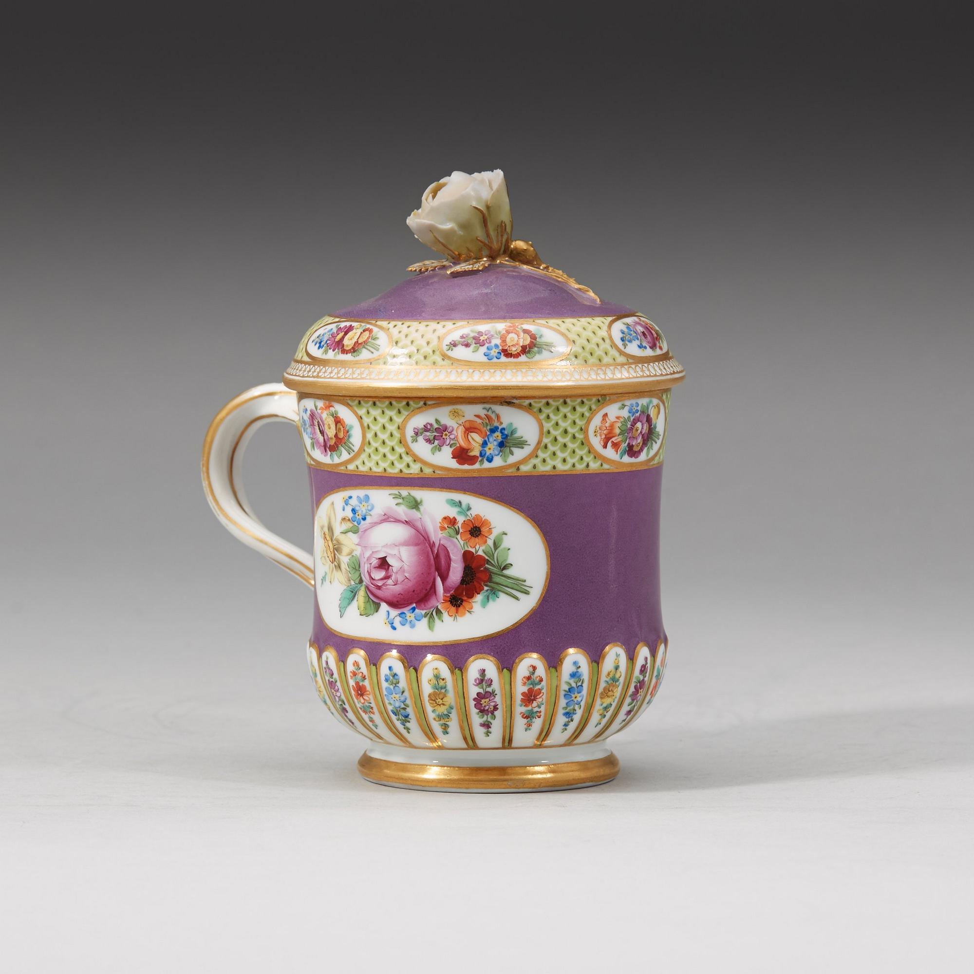 Meissen, A Meissen cup with cover, period of Marcolini (1774-1814).