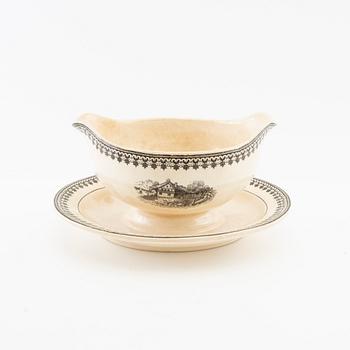 Service 44 dlr, "Old Abbey Ware Alpina" Villeroy & Boch Mettlach Saar Basin circa 1900 stoneware.