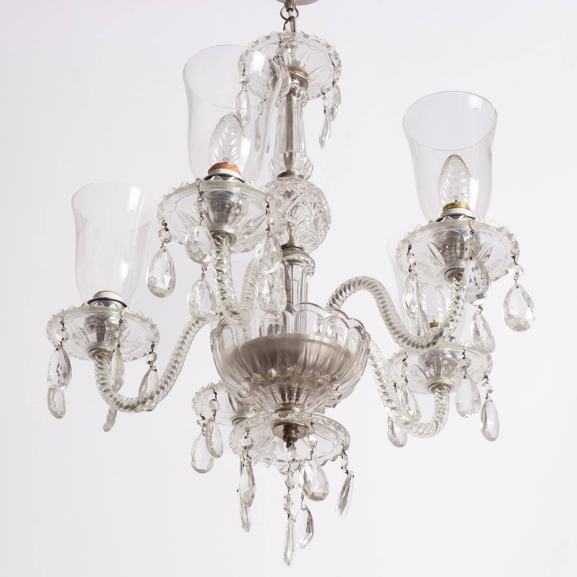 A chandelier, probably Bohemia, mid-20th century.