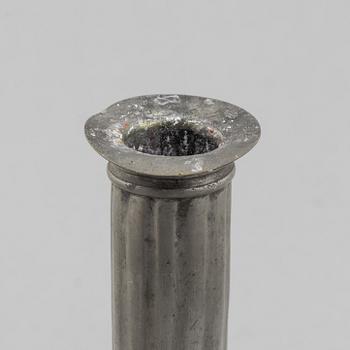 A pair of pewter candle sticks by Mathias Rundquist (active 1778-1820/35), Karlskrona, Sweden.