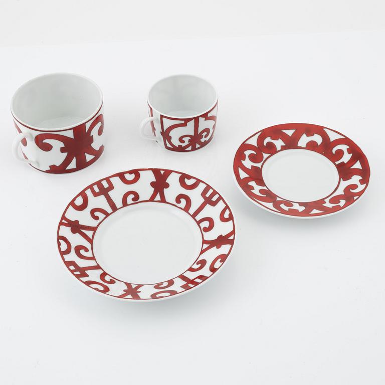 Hermès, nine-piece tea- and coffee porcelain service, 'Balcon du Guadalquivir', Paris France.