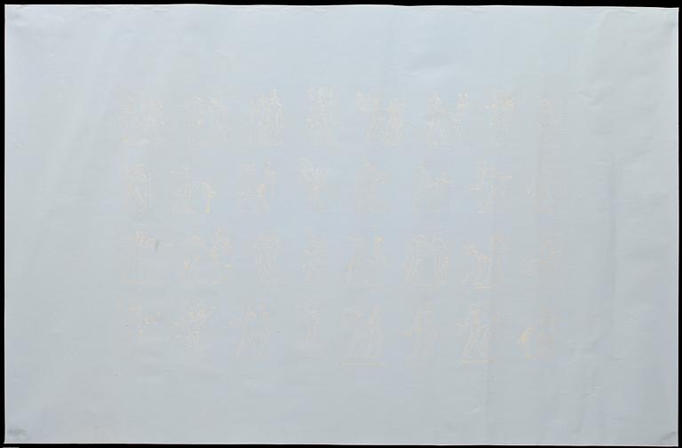OSCAR REUTERSVÄRD, grafiskt blad med guldprägling, sign.