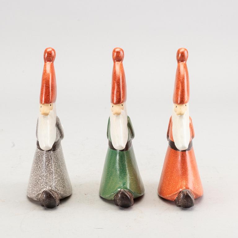 Lisa Larson, 3   stoneware candlesticks, Gustavsberg.