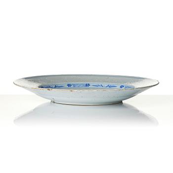 A Swedish faience Rörstrand serving dish, dated 22/2 (17)65.