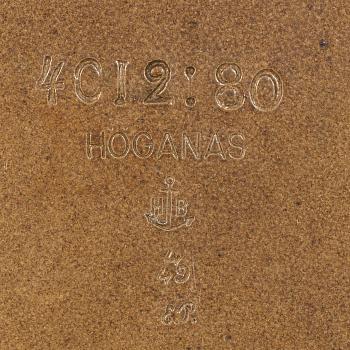 FÖRVARINGSKÄRL HÖGANÄS, 2 st, saltglaserat stengods, 1900-talets första del.