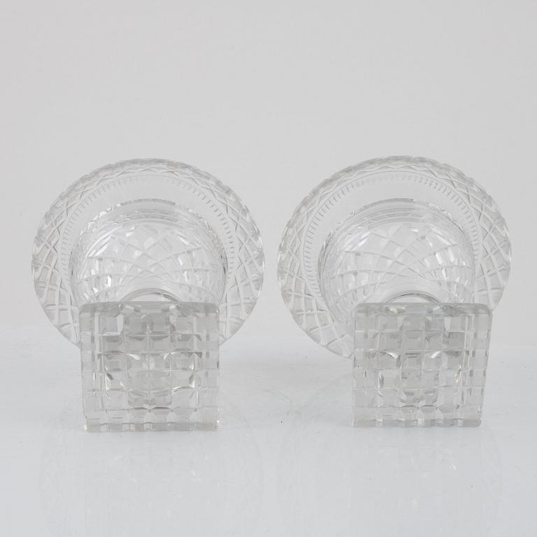 A pair of glass cups, possibly England, 19th century.