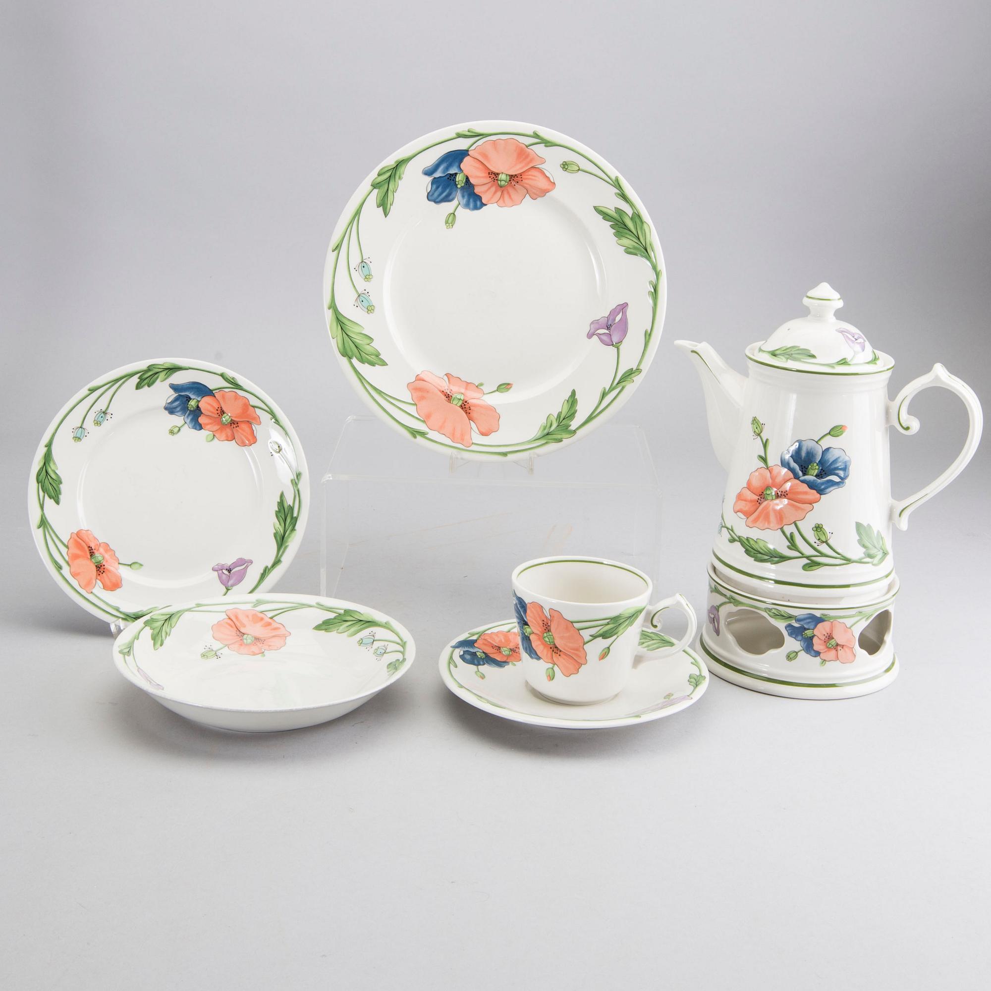 SERVIS, 56 dlr "Amapola" Villeroy & Bosch Tyskland, 1900-talets senare del.