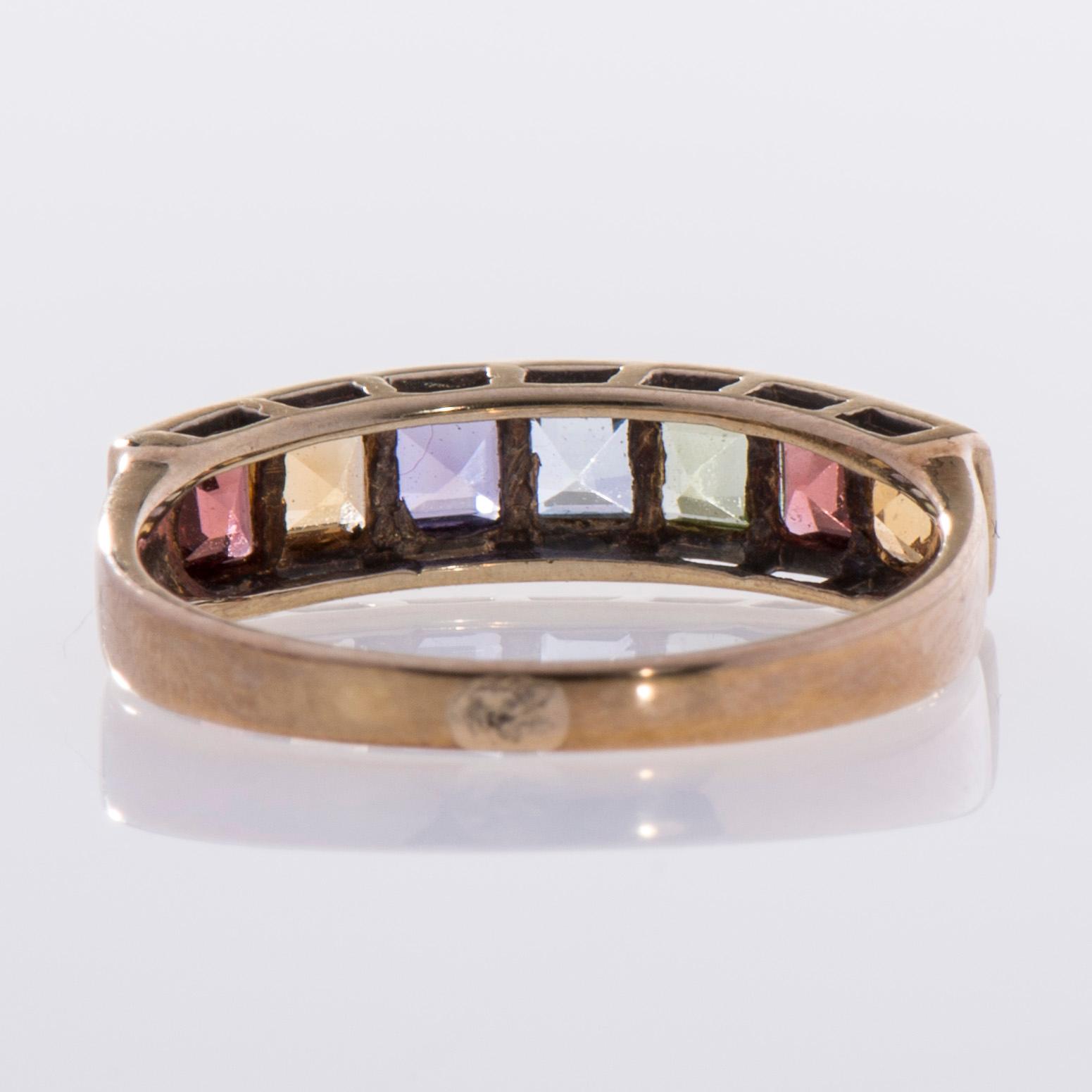 RING, 14K guld, princesslipade stenar, finska stämplar, 1994. Vikt 2,1 g.