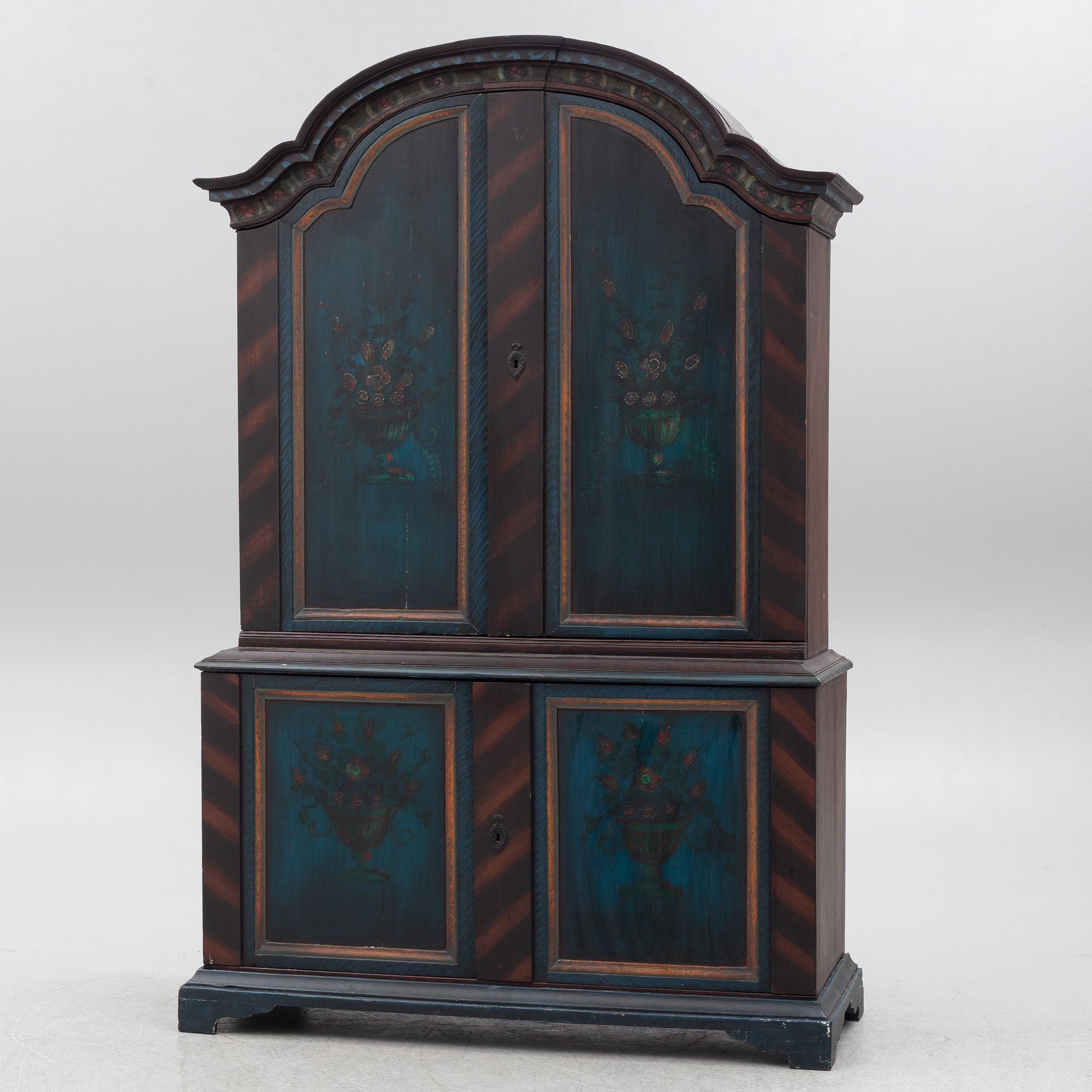 A painted cabinet, 18th/19th Century.