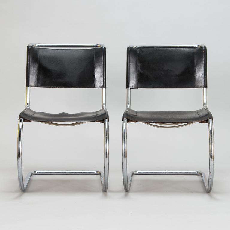 Ludwig Mies van der Rohe, a pair of "MR 10" chairs for Thonet, designed in 1927.