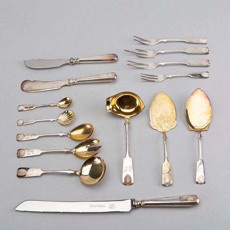 A Finnish 20th century set of 72 pcs of silver cutlery marks of Åbo different makers, total weight ca 2480 gr.