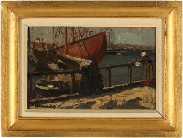 HANS DAHL, olja på pannå, signerad.