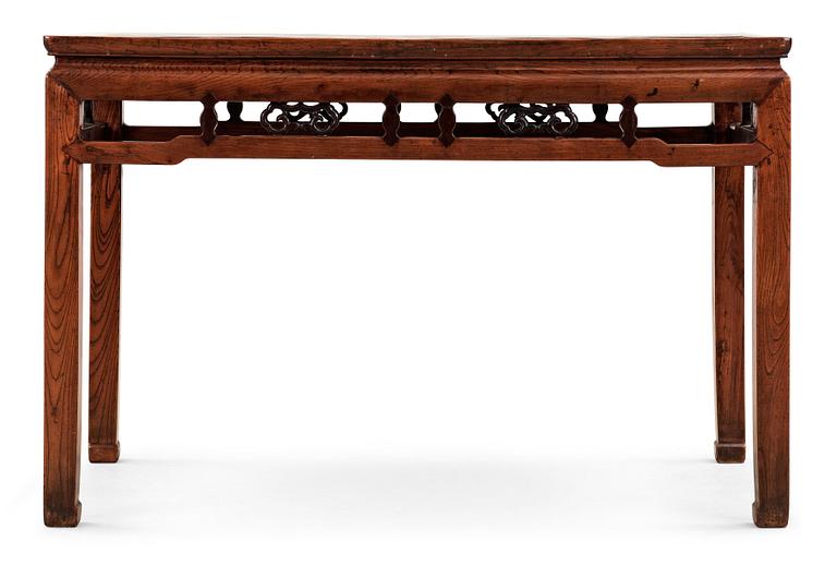 A hardwood free standing table, Qing dynasty (1662-1912).