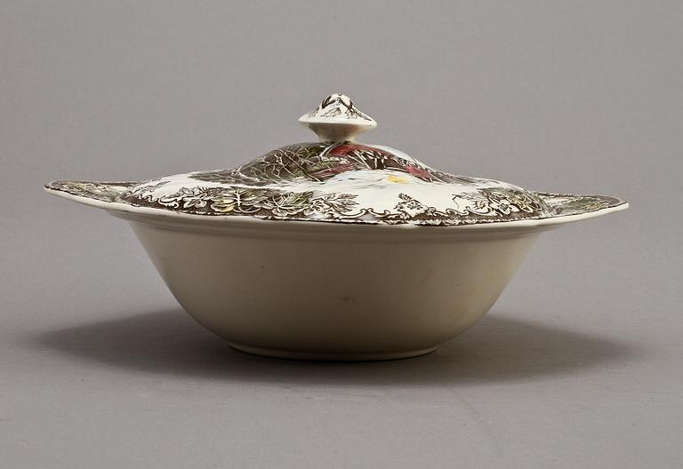 SERVISDELAR, 49 st, flintgods, "The friendly village", Johnson Brothers, England, 1900-talets andra hälft.