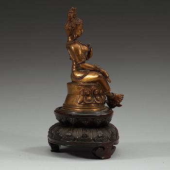 A bronze figure of Tara, 19th Century or older.