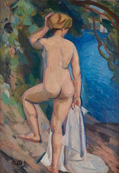 621. Georg Pauli, Woman on the way into the water.