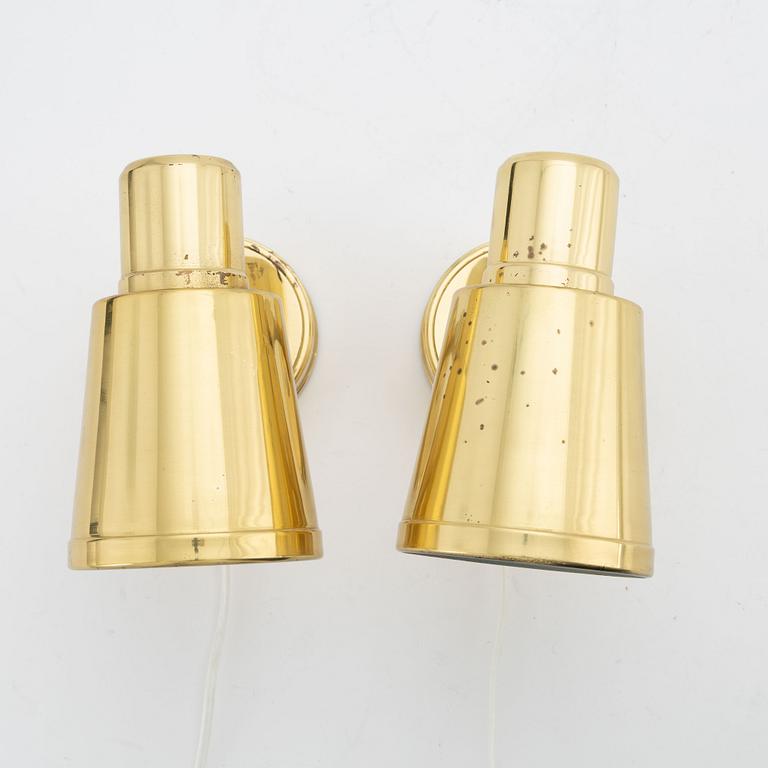 Vägglampor, ett par, Bröderna Johansson Autometall, Skellefteå, 1960-tal.