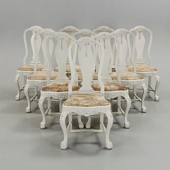 STOLAR, 10 + 2 st, rokokostil, kring sekelskiftet 1800/1900.