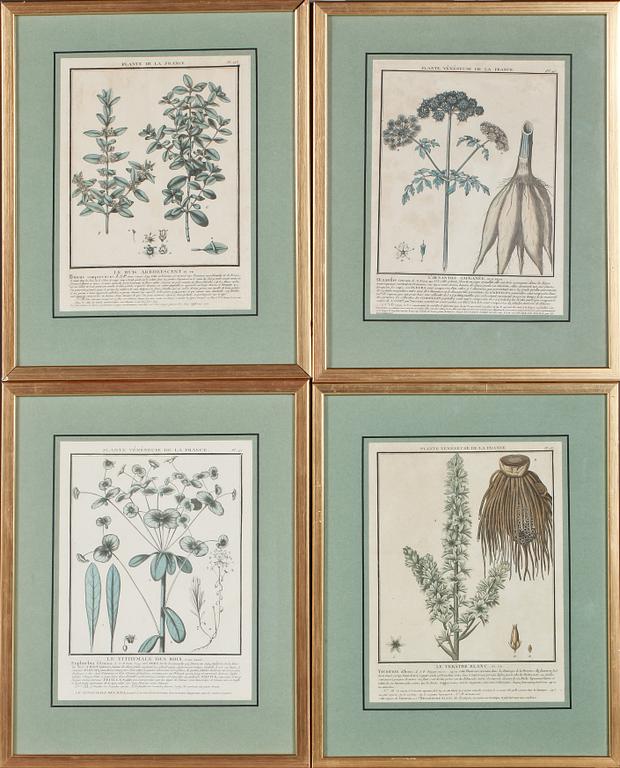 GRAFISKA BLAD, 4 st, kolorerade, 1700/1800-tal.