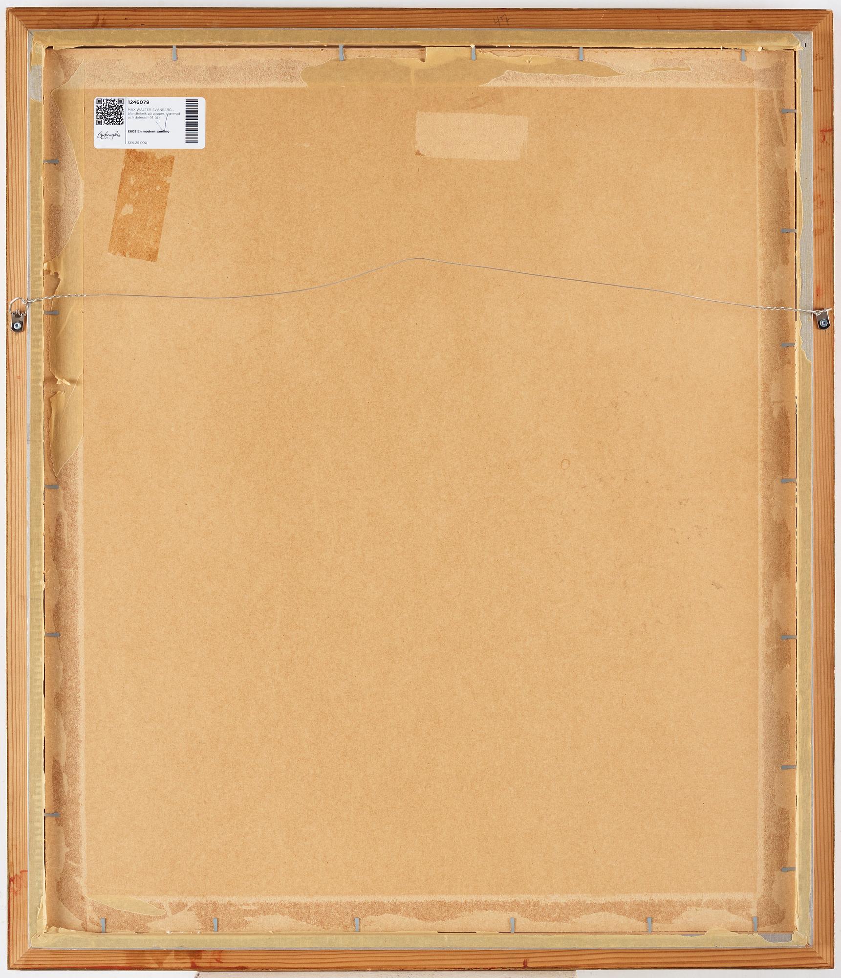 MAX WALTER SVANBERG, mixed media on paper, signed and dated -51.