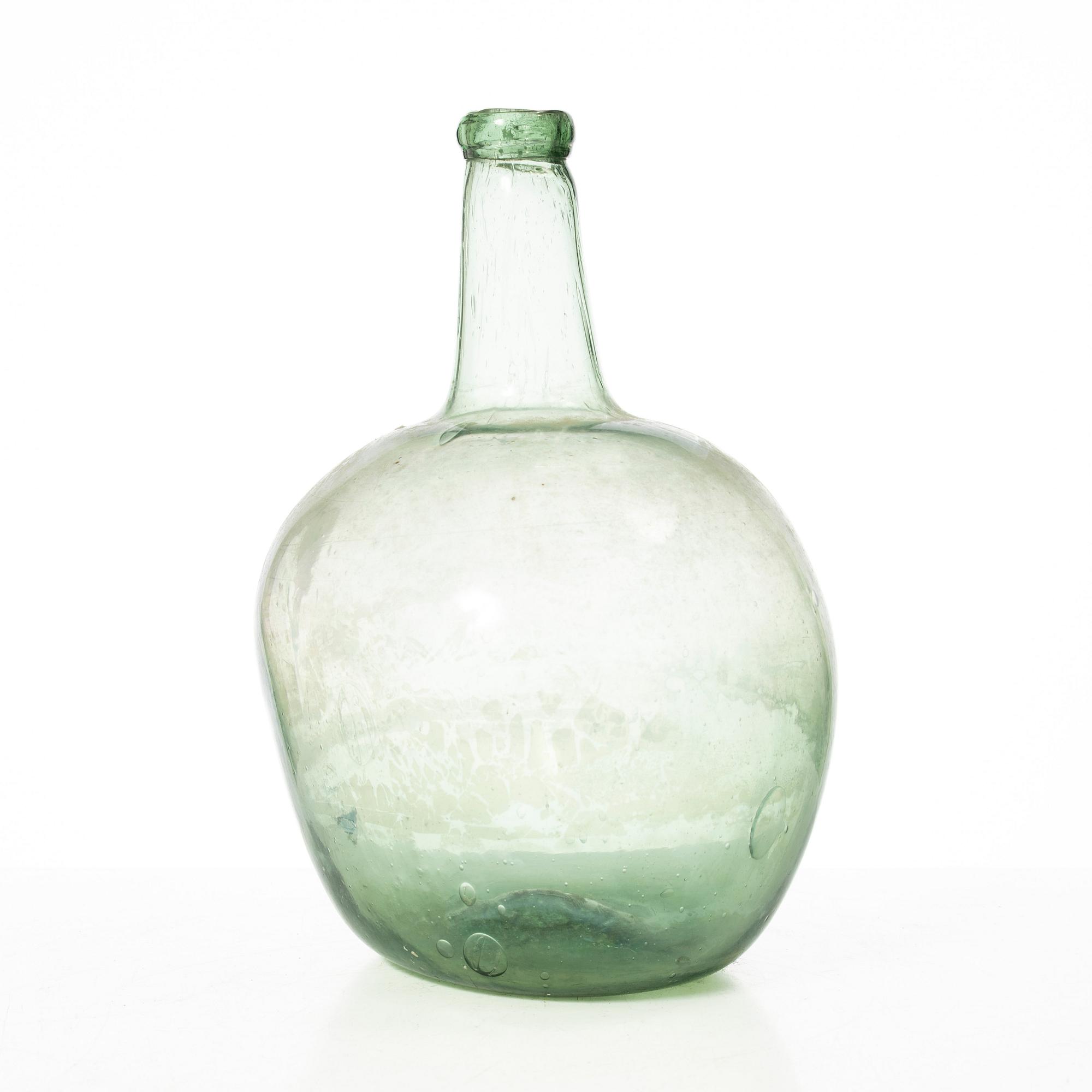Flaska, glas, allmoge, 17-1800-tal.
