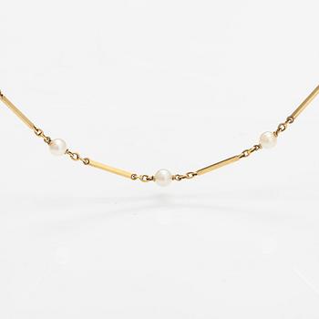 Halsband, 14K guld och odlade pärlor.