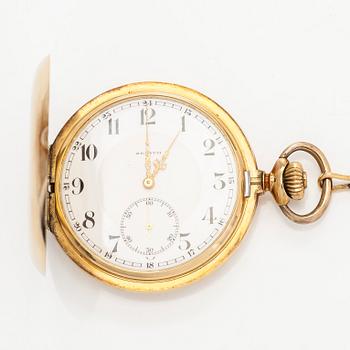 Zenith, taskukello, 55 mm, 14K kultaa, ankkurikäynti, kellonvitjat 14K kultaa.