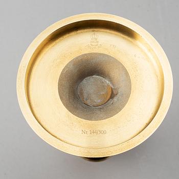 Carl Hjalmar Norrström, efter. Ljusstakar, 4 st, mässing och sten, Skultuna Mässingsbruk, numrerade 144/300. 1997.