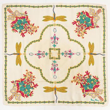 Nina Ricci, five silk scarves.