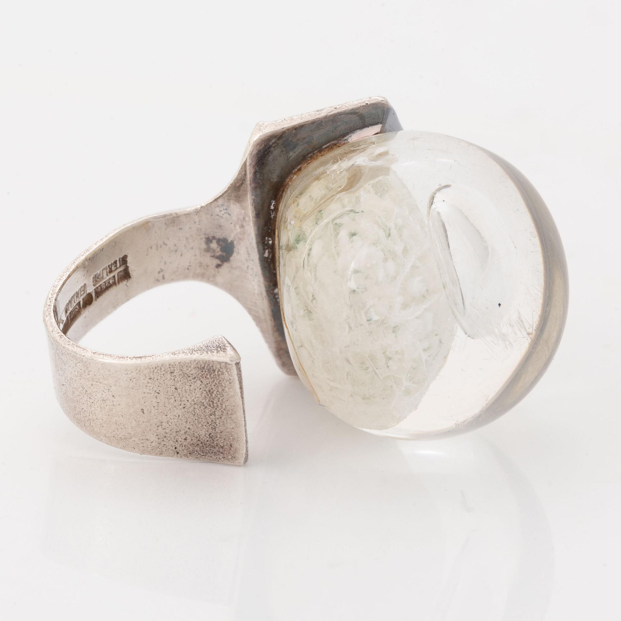 A Björn Weckström silver and acryl ring.