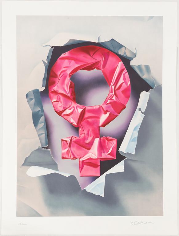 Yrjö Edelmann, "Female power wrapped in pink".