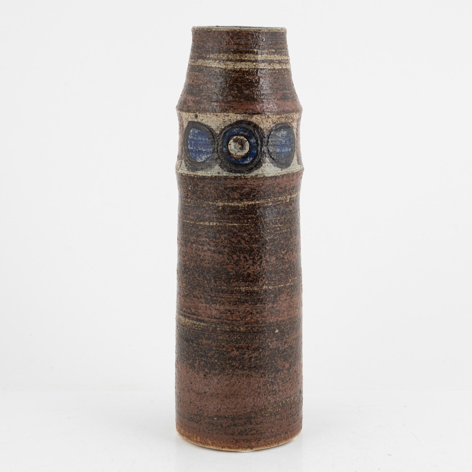 Lisa Larson, a unique chamotte stoneware vase, Gustavsberg Studio, Sweden.