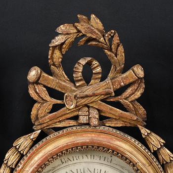 A LOUIS XVI THERMOMETER AND BAROMETER, FRANCE, LATE 18TH CENTURY.