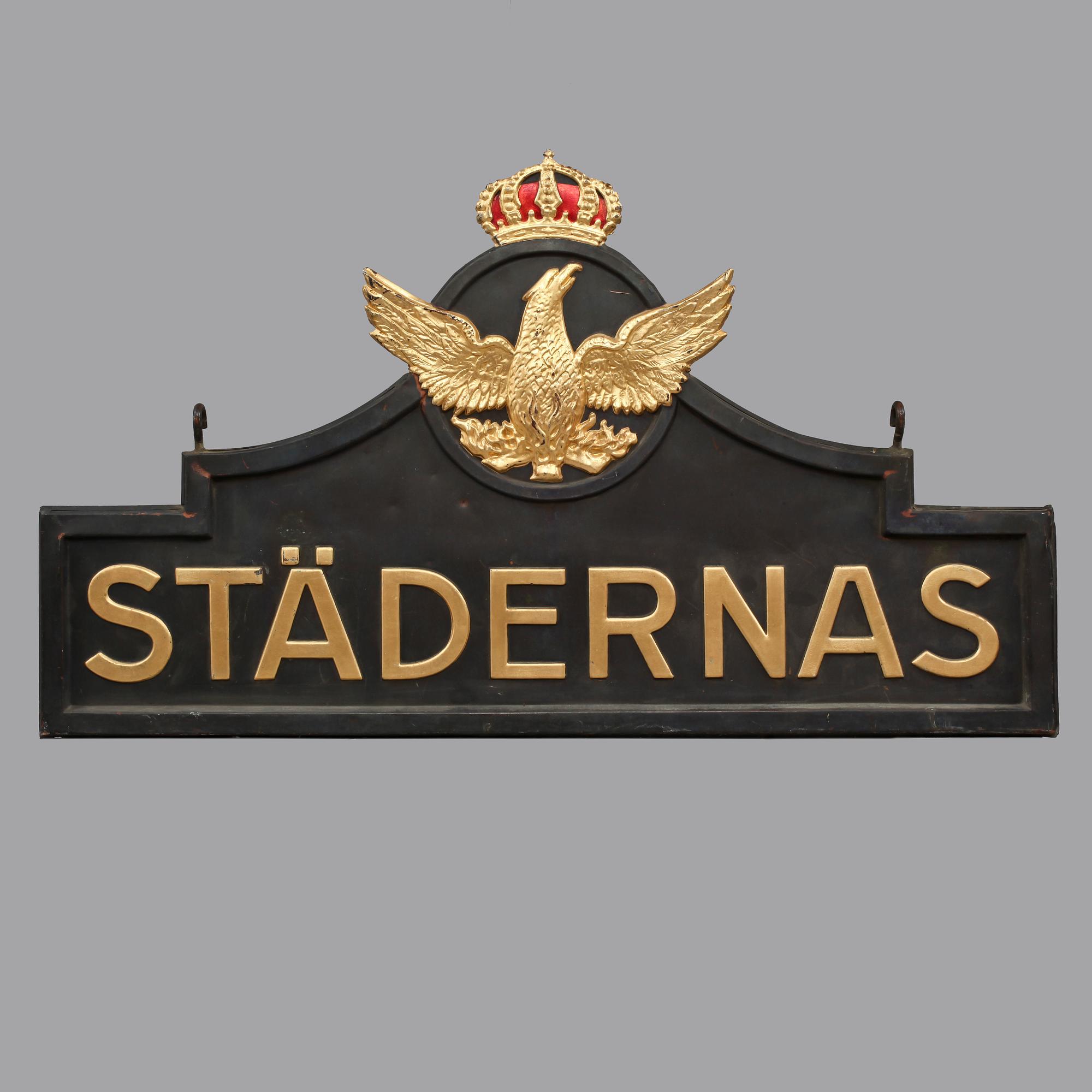BUTIKSSKYLT, Städernas Försäkringsbolag, 1900-talets första hälft.