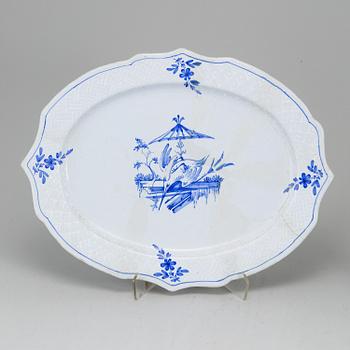 A Swedish Rörstrand faience tureen with cover and stand, 18th Century.