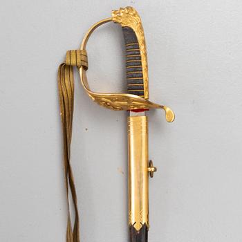 A navy officer's sword 1878 pattern with scabbard.