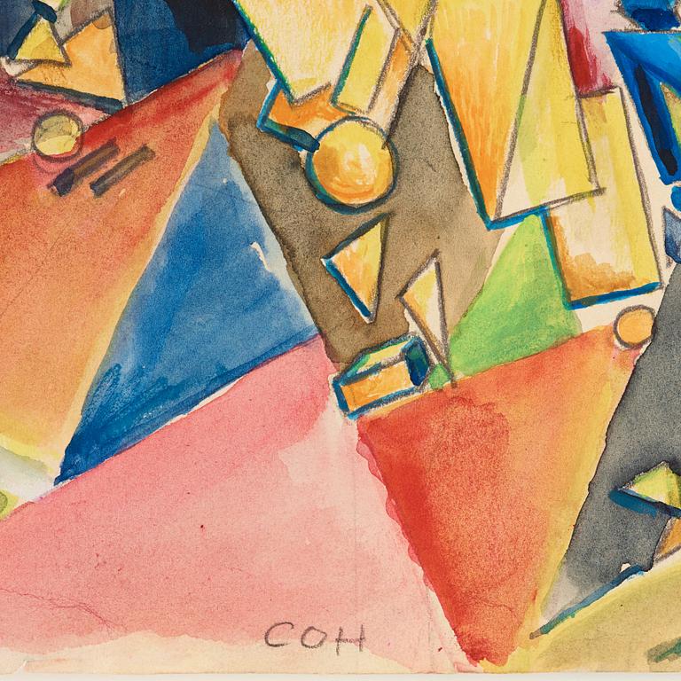 CO Hultén, watercolour, signed and executed 1937.