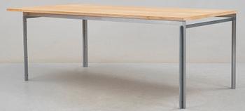 A Poul Kjaerholm ash and steel 'PK-51' desk, E Kold Christensen, Denmark, maker's mark in the steel.