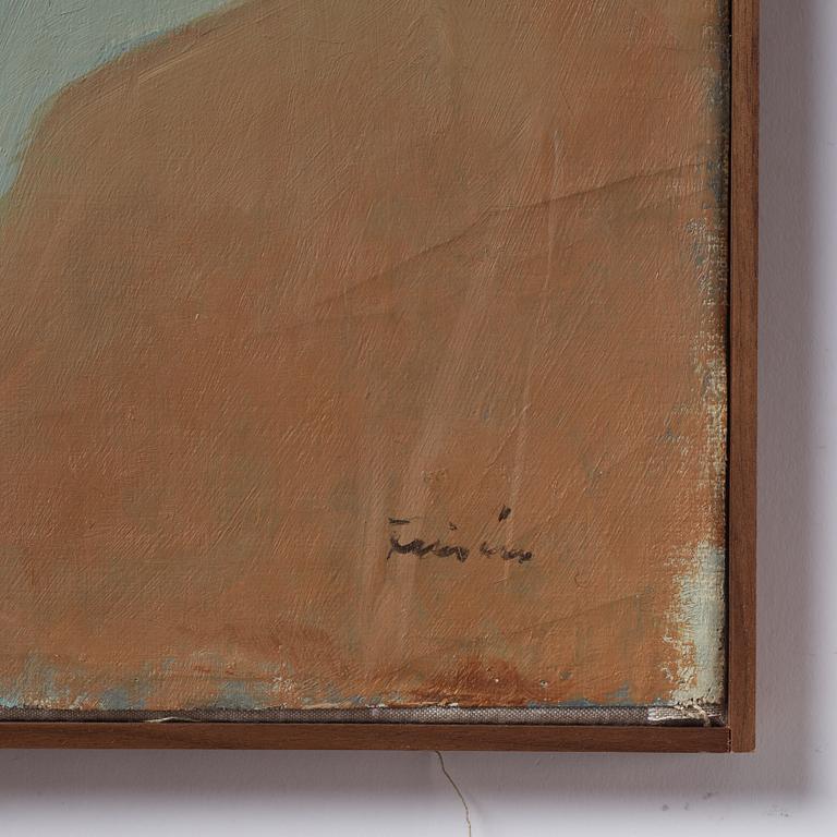 Vera Frisén, oil on relined canvas, signed.