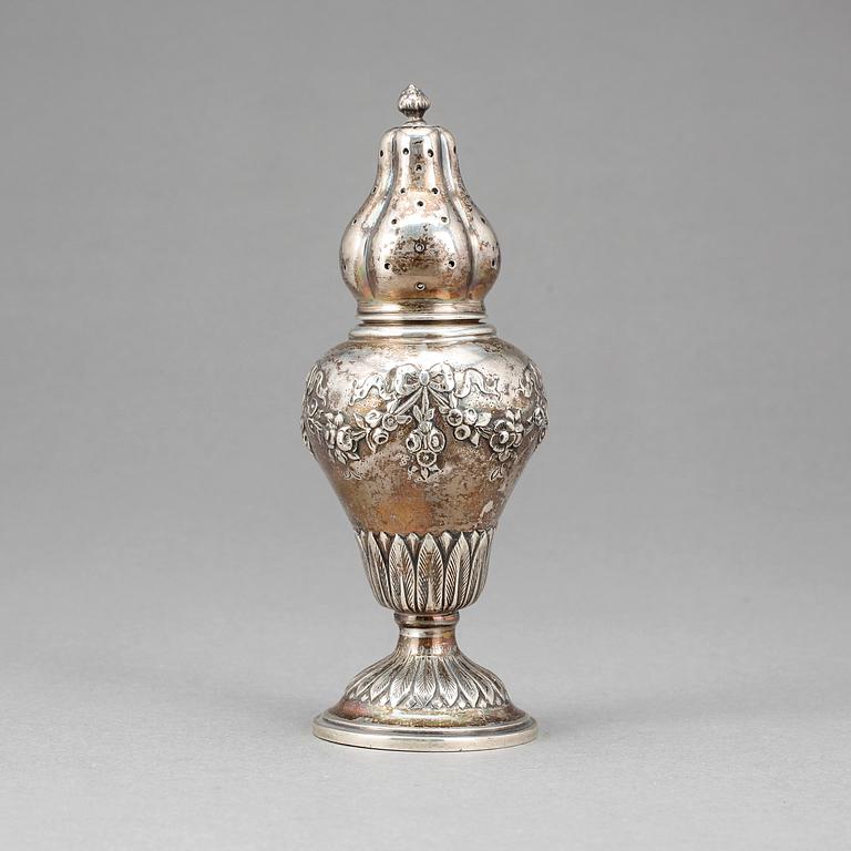 SOCKERRUSKA, silver, med svenska importstämplar, tidigt 1900-tal. Vikt ca 168 gram.