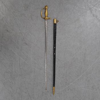 A composite smallsword with scabbard, 19th Century.