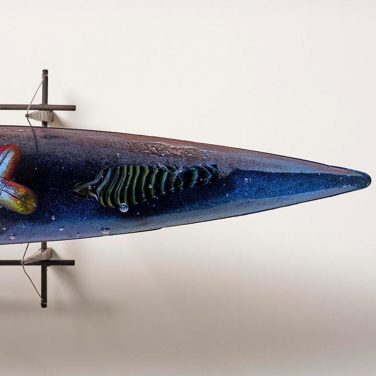 Bertil Vallien, a boat shaped sand cast glass sculpture,  Bullseye Glass Co., Portland, 1997.