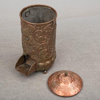 A second half of the 19th century copper coal box.