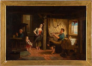 JOHN BURR, oil on canvas, signed with monogram.